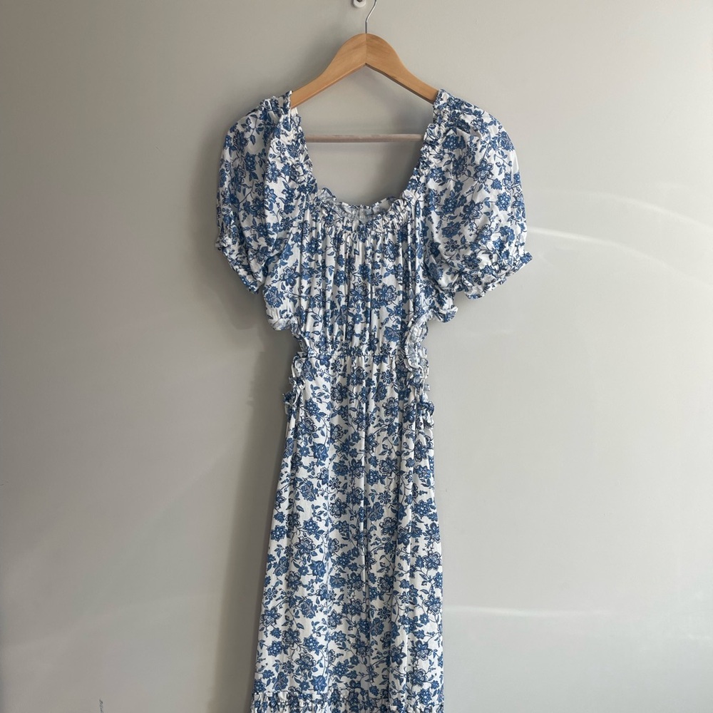 Blue Floral Women's Dress